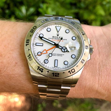 rolex white dial explorer|rolex explorer 2 white face.